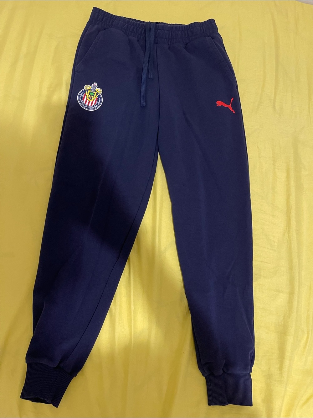 PUMA Navy Blue Sweatpants with Team Crest